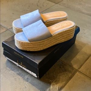 O'Ahu 2 Baby Blue Suede Espadrille Platforms